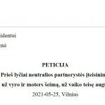 PRANEŠIMAS ŽINIASKLAIDAI. Seimui įteikta beveik 50 tūkst. parašų prieš lyčiai neutralios partnerystė...