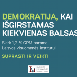 Kviečiame skirti 1,2 proc. gyventojų pajamų mokesčio Laisvos visuomenės institutui