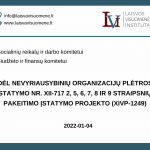 Raštas institucijoms dėl NVO plėtros įstatymo pakeitimo projekto